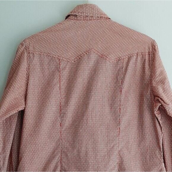 ROCKIES Western Pearl Snap Button Down Shirt Weave Pattern Sz M - Picture 10 of 13